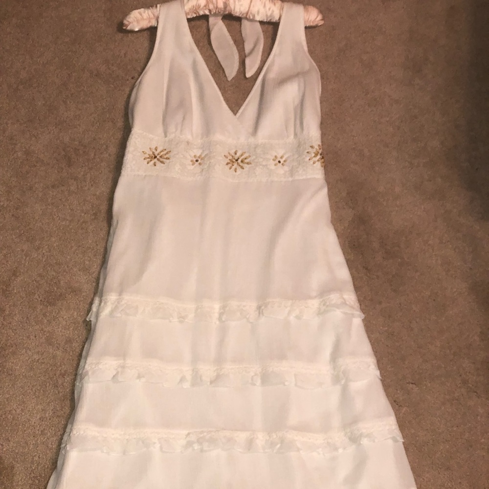 White halter dress